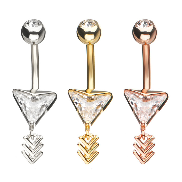 Arrow Dangle Steel Belly Ring Arrow Dangle Steel Belly Ring