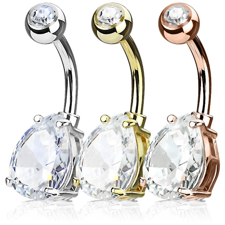 3-Pack Set Teardrop CZ Belly Rings 3-Pack Set Teardrop CZ Belly Rings