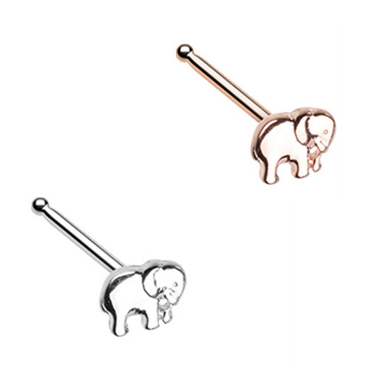2-Pack Set Elephant Top Nose Ring Bone Studs 2-Pack Set Elephant Top Nose Ring Bone Studs
