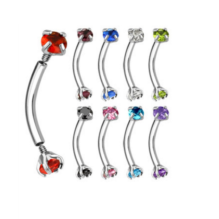 9-Piece Value Pack Prong Set CZ Eyebrow Rings 9-Piece Value Pack Prong Set CZ Eyebrow Rings