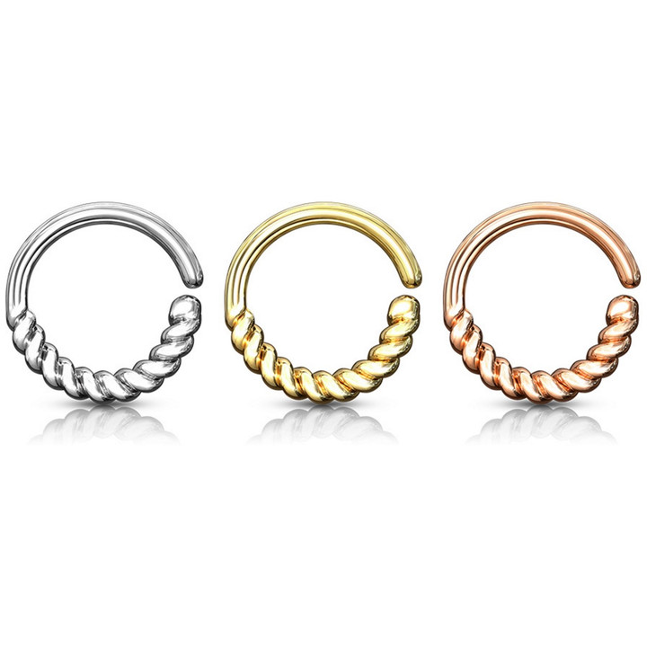 Half Circle Braided Bendable Cartilage/Septum Hoop