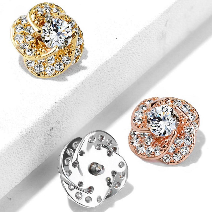 Rose Blossom Steel Dermal Anchor Top