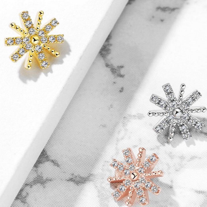 CZ Paved Snowflake Surgical Steel Dermal Anchor Top CZ Paved Snowflake Surgical Steel Dermal Anchor Top