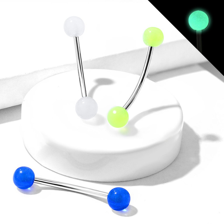 PAIR - 16G GID Ball End Curved Barbells (14mm) PAIR - 16G GID Ball End Curved Barbells (14mm)