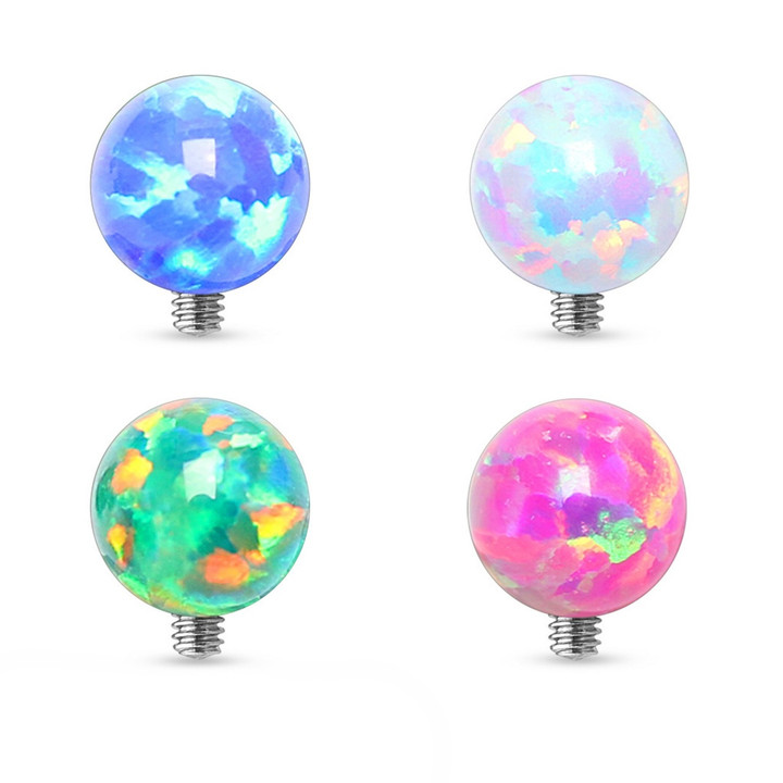 Synthetic Opal Ball Steel Dermal Anchor Top