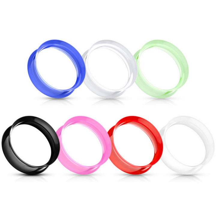 7 Pair Color Mix Lot Flexible Silicone Tunnels (6G-5/8")