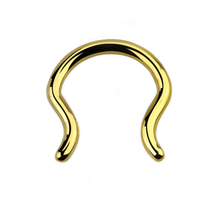 Goldtone Steel U-Shaped Septum Retainer 16G-8G