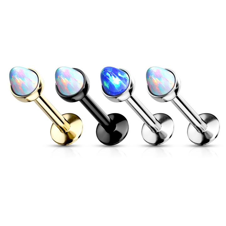 Synthetic Opal Spike Steel Labret Monroe Stud