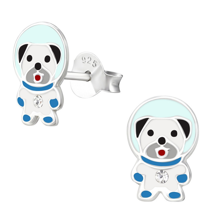 Astronaut Space Dog 925 Sterling Silver Stud Earrings Astronaut Space Dog 925 Sterling Silver Stud Earrings