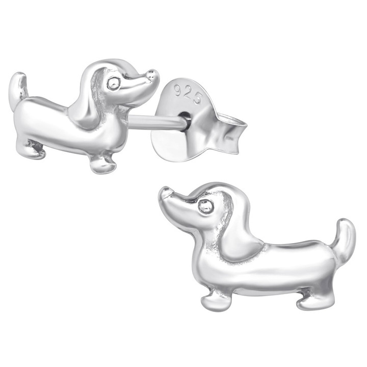 Dachsund Puppy Dog 925 Sterling Silver Stud Earrings Dachsund Puppy Dog 925 Sterling Silver Stud Earrings