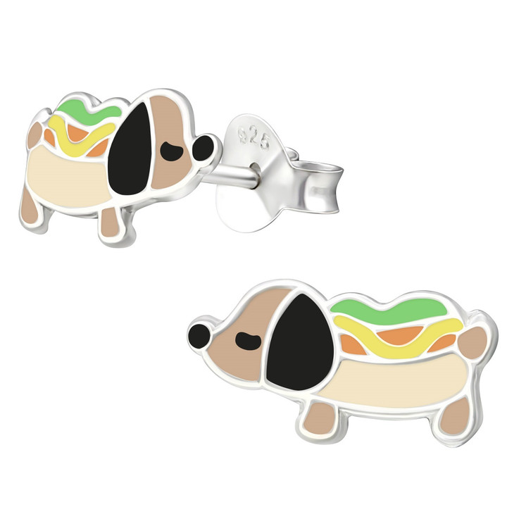 Hot Dog Puppy 925 Sterling Silver Stud Earrings Hot Dog Puppy 925 Sterling Silver Stud Earrings