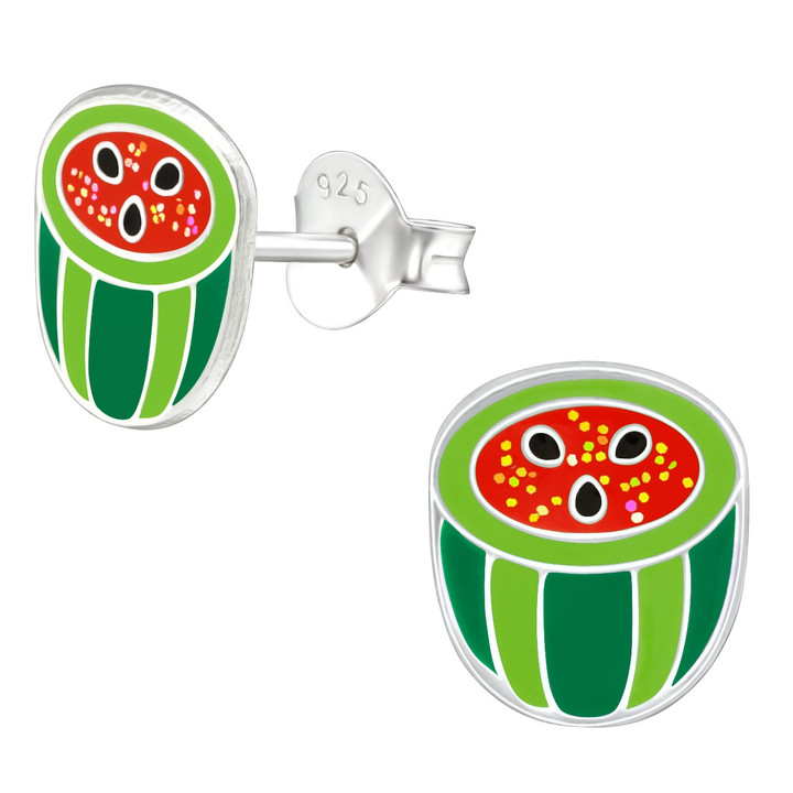 Watermelon 925 Sterling Silver Stud Earrings Watermelon 925 Sterling Silver Stud Earrings
