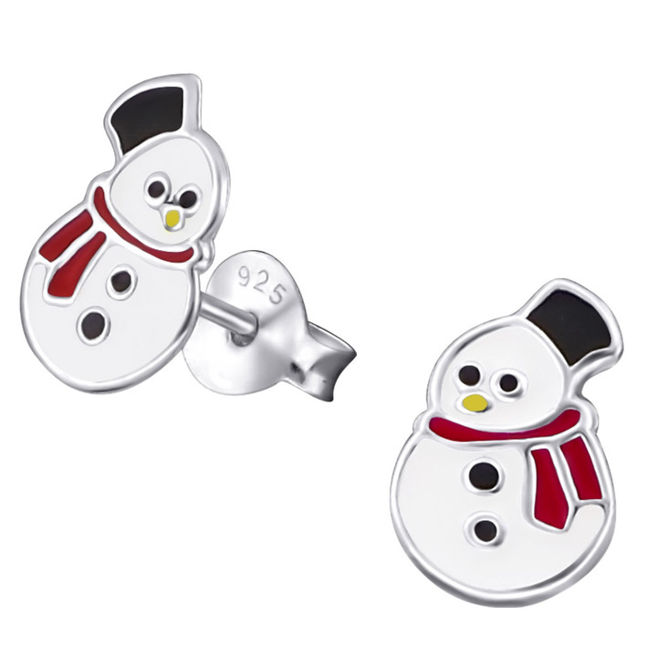 Small Snowman 925 Sterling Silver Stud Earrings Small Snowman 925 Sterling Silver Stud Earrings