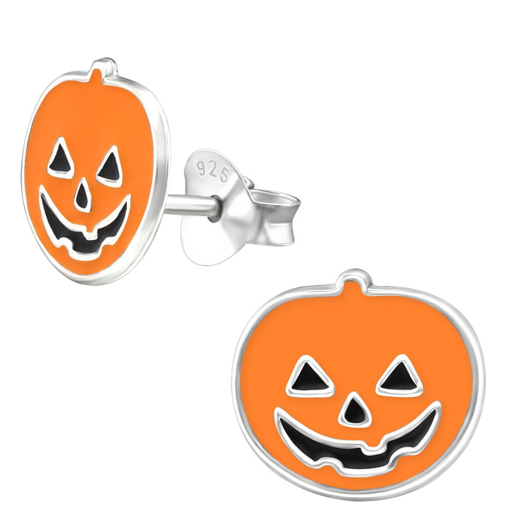 Jack-O'-Lantern  925 Sterling Silver Stud Earrings