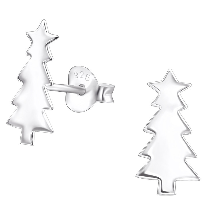 Tall Christmas Tree 925 Sterling Silver Stud Earrings Tall Christmas Tree 925 Sterling Silver Stud Earrings