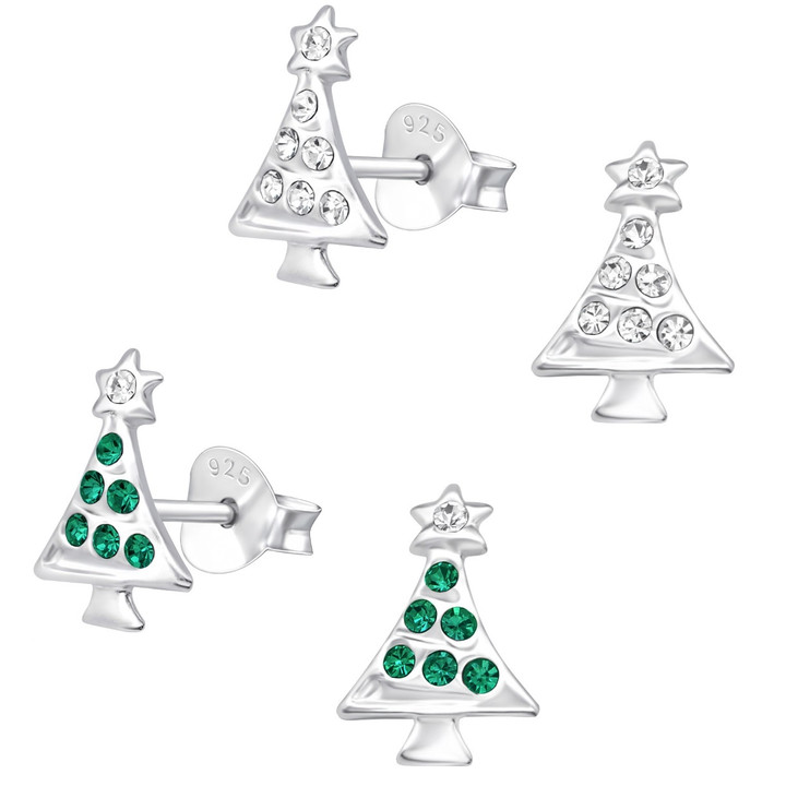 Perfect Christmas Tree 925 Sterling Silver Stud Earrings Perfect Christmas Tree 925 Sterling Silver Stud Earrings