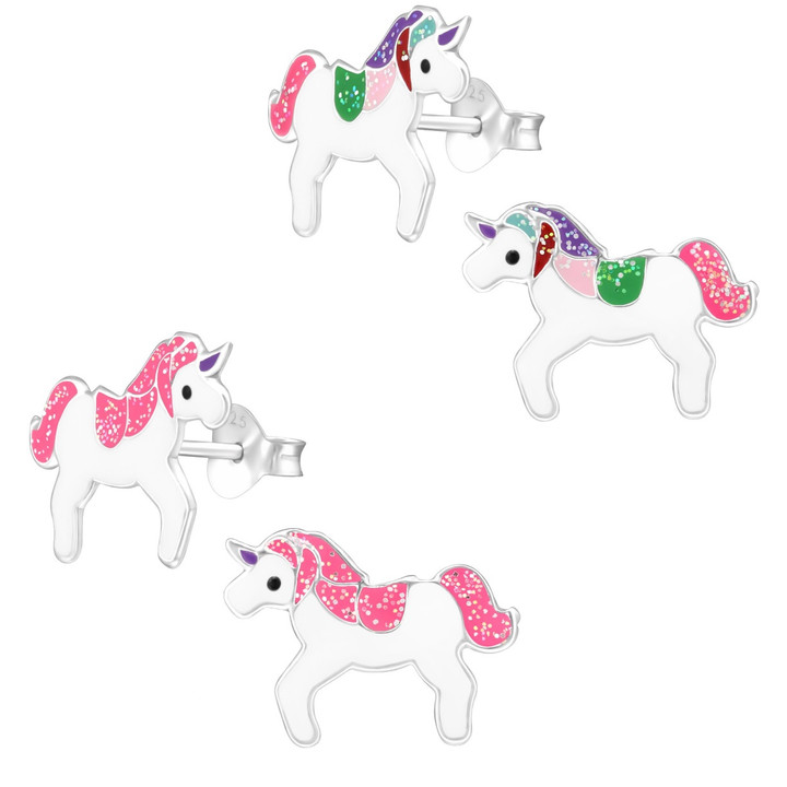 Glitter Unicorn 925 Sterling Silver Stud Earrings Glitter Unicorn 925 Sterling Silver Stud Earrings