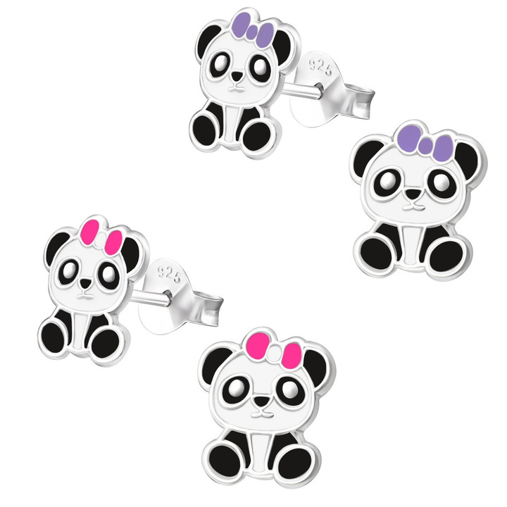 Pretty Panda Bear 925 Sterling Silver Stud Earrings Pretty Panda Bear 925 Sterling Silver Stud Earrings