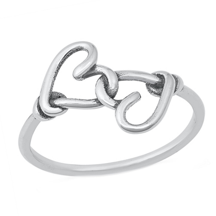 Knotted Hearts 925 Sterling Silver Ring