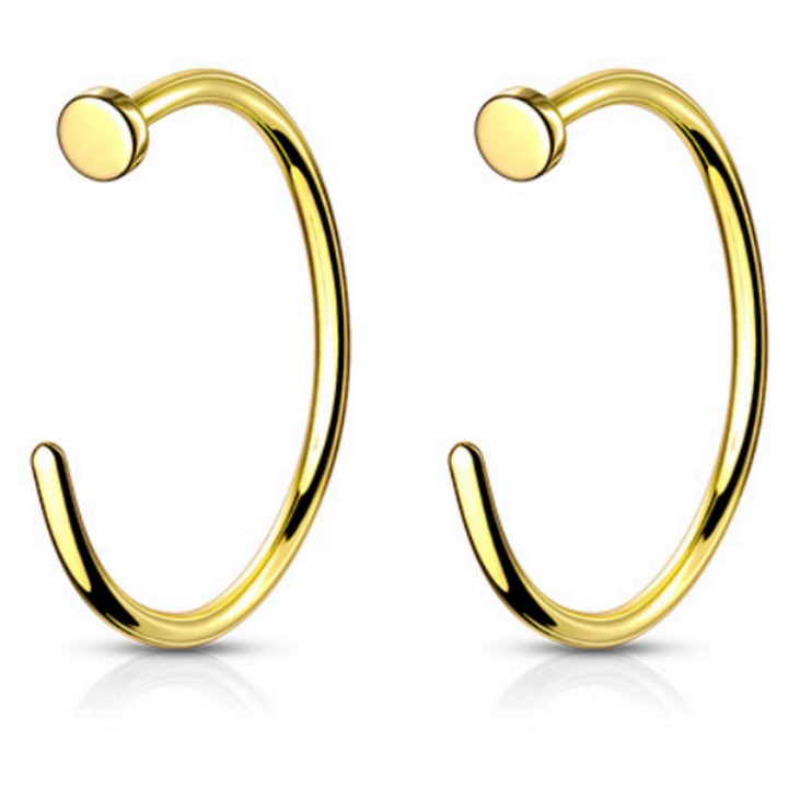 2PC 20G-18G Goldtone G23 Titanium Nose Ring Hoops 2PC 20G-18G Goldtone G23 Titanium Nose Ring Hoops