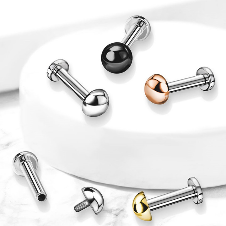 Dome Top G23 Titanium Labret Monroe Stud 16G Dome Top G23 Titanium Labret Monroe Stud 16G