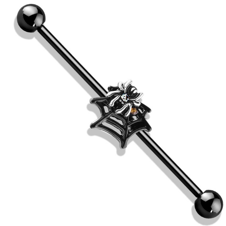 Black Spider & Web Steel Industrial Bar 14G-38mm