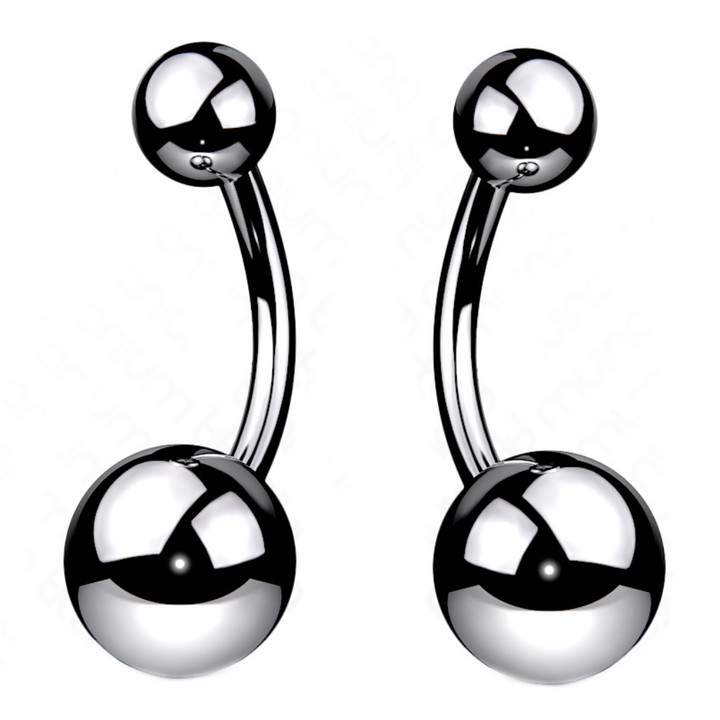 2PC 16G-14G Double Ball G23 Titanium Curved Barbells 2PC 16G-14G Double Ball G23 Titanium Curved Barbells