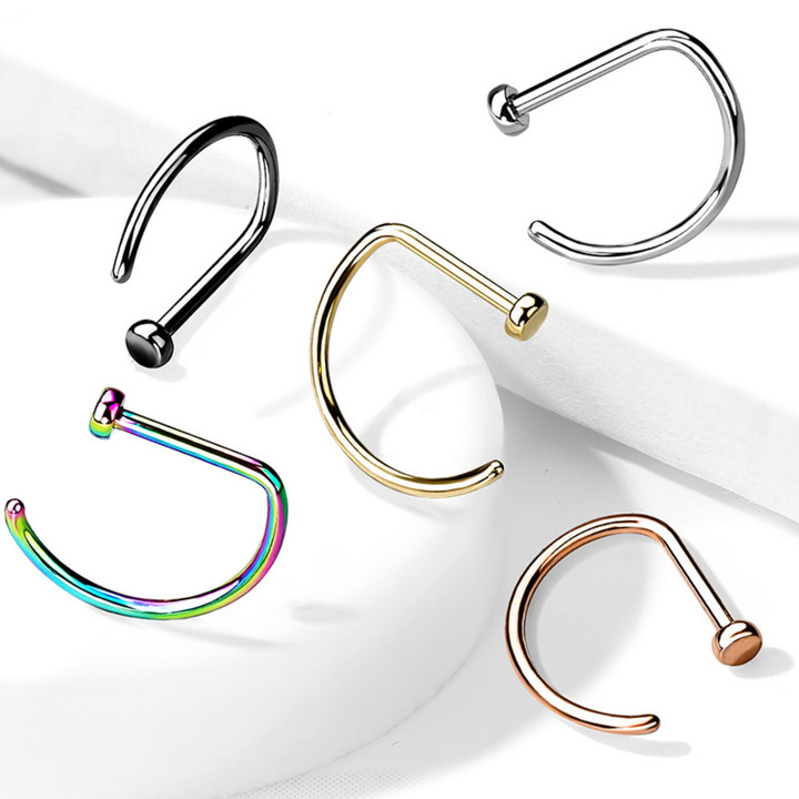 20G-18G G23 Titanium D Shape Nose Ring Hoop