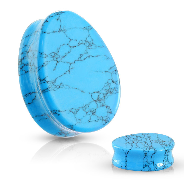 Turquoise Stone Teardrop Plugs (2g-1") Turquoise Stone Teardrop Plugs (2g-1")