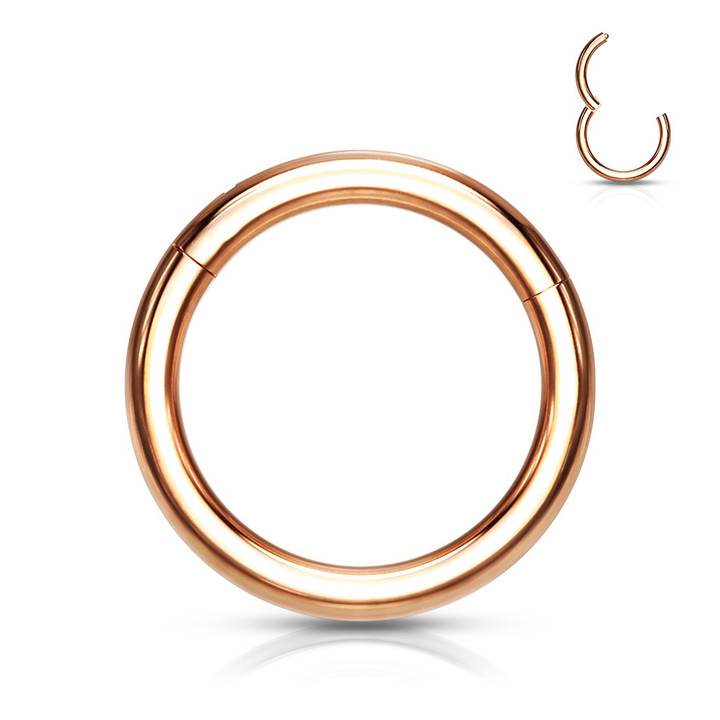 Rose Gold G23 Titanium Hinged Segment Ring Hoop  Rose Gold G23 Titanium Hinged Segment Ring Hoop