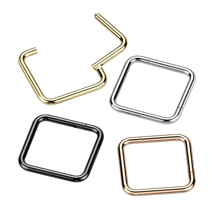 18G-16G Square Shape Titanium Hinged Segment Ring Clicker 18G-16G Square Shape Titanium Hinged Segment Ring Clicker
