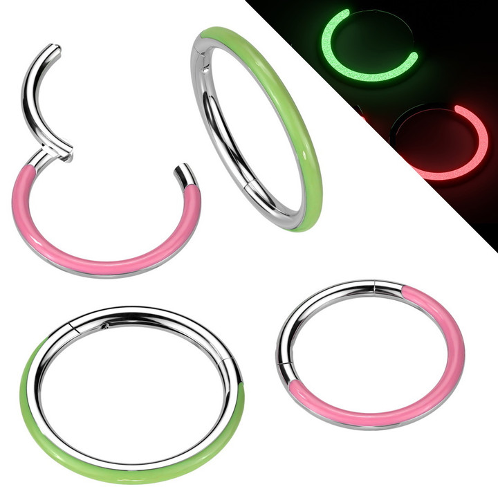 16G Glow in the Dark Titanium Hinged Segment Ring Clicker 16G Glow in the Dark Titanium Hinged Segment Ring Clicker