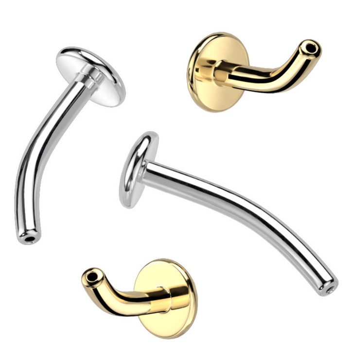 14G Threadless Push-in Titanium Convex Post for Navel & VCH Piercing 8mm-14mm Long