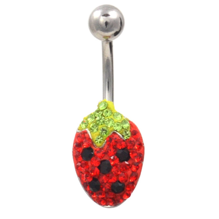 Multi-Gem Crystal Strawberry Belly Ring