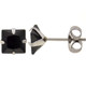 Steel Square Shaped Black CZ Stud Earrings (8 Sizes)