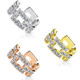 CZ Paved Square Links Non Piercing Cartilage Earring
