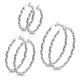 Braided Twist Stainless Steel Hoop Earrings 30mm-50mm