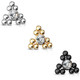 Triangle Ball Cluster CZ Steel Dermal Anchor Top