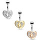 CZ Paved Extra Heart Steel Belly Ring