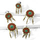 Tribal Flower Triple Feather Dangle Plugs (0g-5/8")