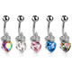 Princess Heart Surgical Steel Belly Ring