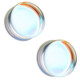 AB Flat Glass Plugs Double Flared (2g-1")