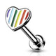 Rainbow Flag Striped Heart Steel Labret Monroe Stud 