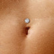 Petite Floating CZ Threadless Titanium Belly Button Ring