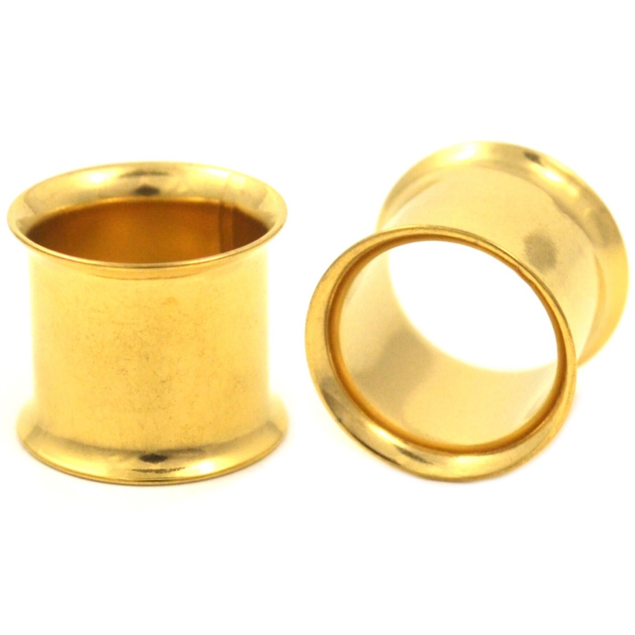 Gold Plated Double Flared Flesh Tunnel Plugs (10g1")