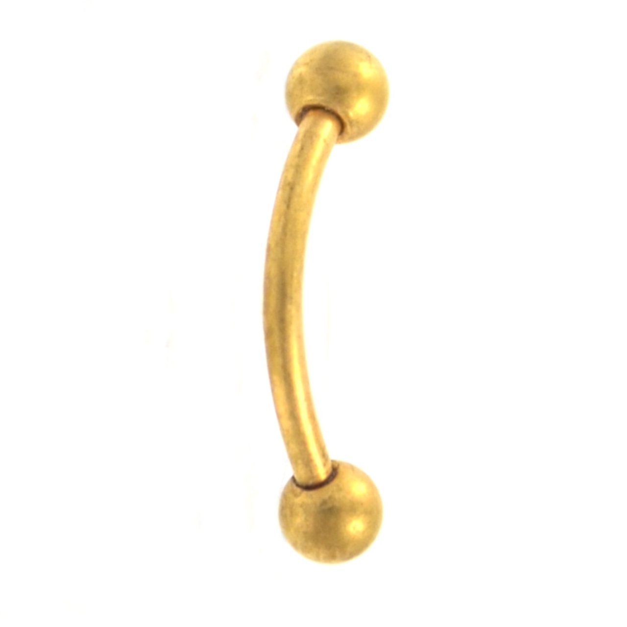 Gold Matte Ball Ends Curved Barbell 16g (3 Sizes)