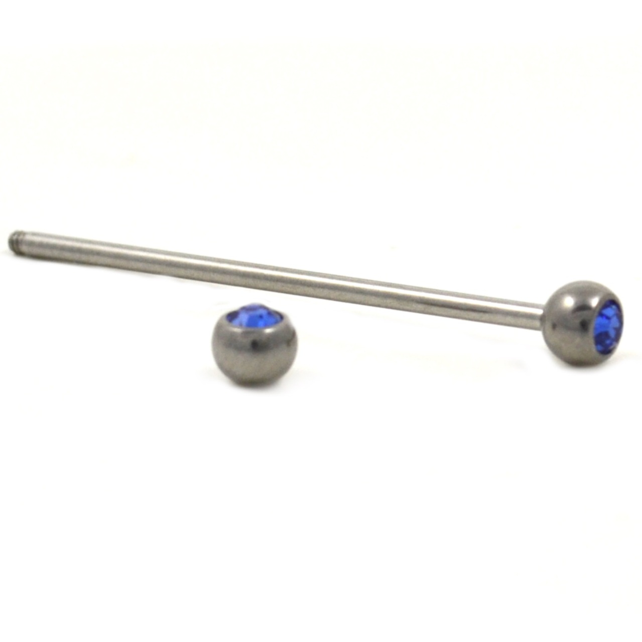 Black Gems Steel Industrial Barbell 14g 1 &1/2