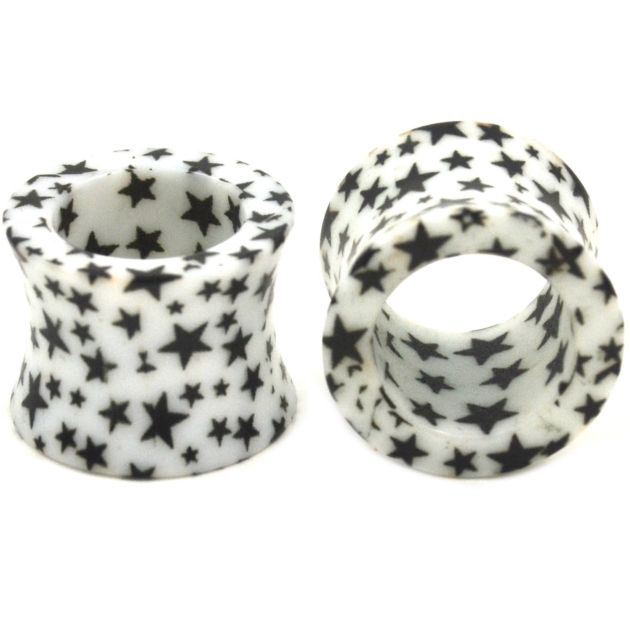 All Over Star Print Acrylic Ear Plug Tunnels (2g5/8")