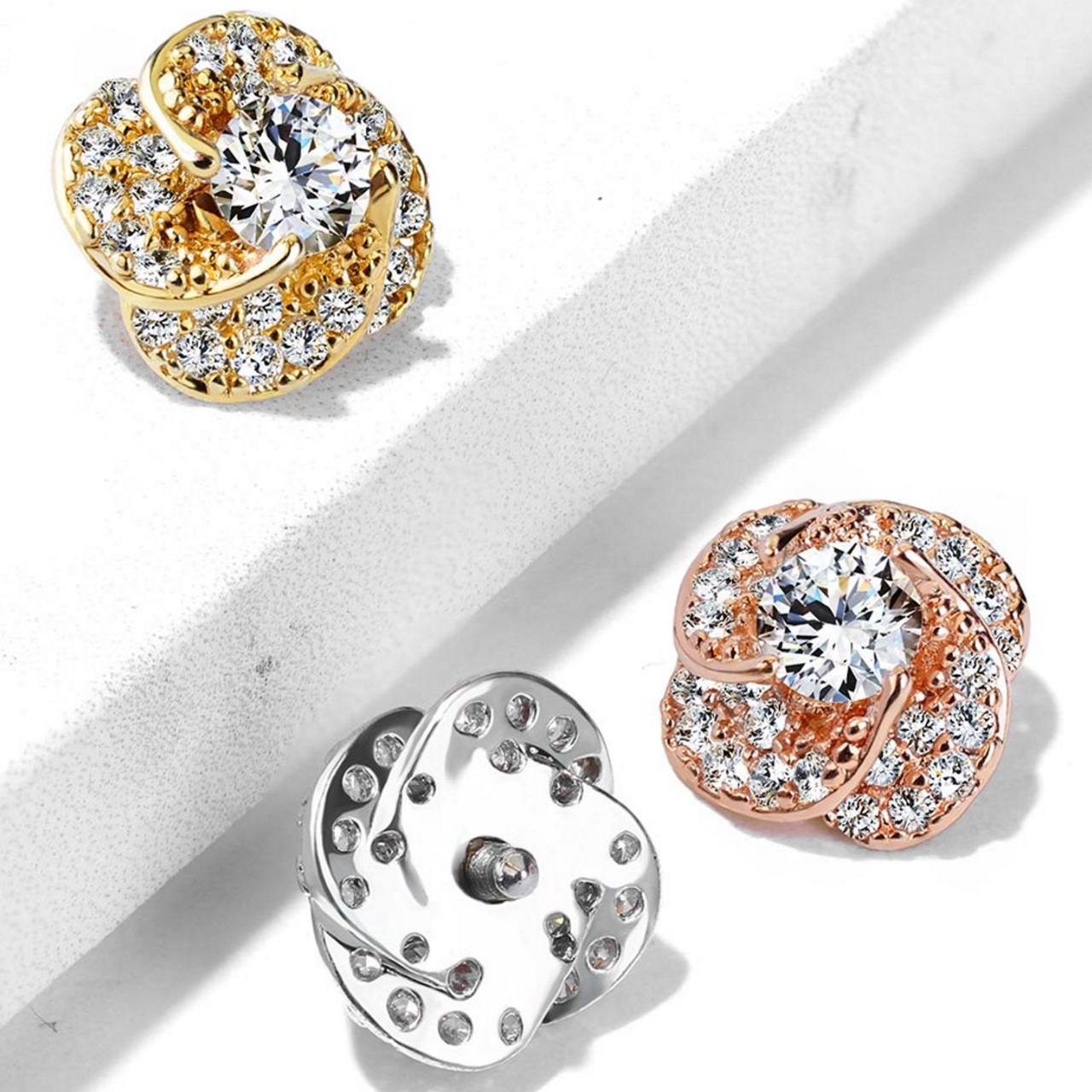 Rose Blossom Steel Dermal Anchor Top