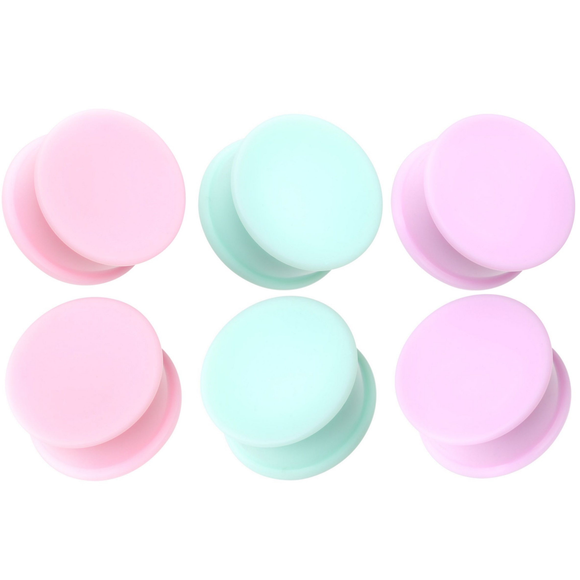 3 Pair Pastel Color Solid Silicone Plugs (2g-1